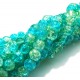 (10 buc.) Margele crackle turcoaz si galben lamaie sfere 6mm