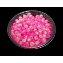 MSCR6mm-71 - (10 buc.) Margele crackle roz intens si transparent sfere 6mm