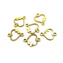 CO201 - (2  buc.) Conector inimioara auriu antic 13*11mm