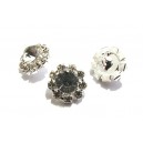 NM03 - Nasturi metalici floare argintie 14mm