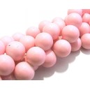 MS137 - Margele sticla roz pal sfere 14mm