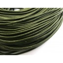 (1 metru) Snur piele naturala verde foarte inchis 2mm