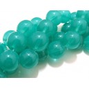 MS194 - Margele sticla verde turcoaz sfere 14mm