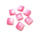 DISPONIBIL 2 BUCATI - CRD10*10-14 - Cabochon rasina dungi roz si albe 10*8mm 