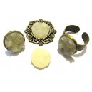 CRS14 - Cabochon rasina druzy alb 14mm