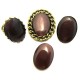 Cabochon sticla cat eye mov pruna 25*18mm