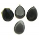 Cabochon sticla cat eye lacrima gri sobolan  25*18mm