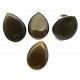 Cabochon sticla cat eye lacrima maro ocru 25*18mm