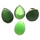 Cabochon sticla cat eye lacrima verde pal 01 25*18mm