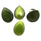 Cabochon sticla cat eye lacrima verde olive 01 25*18mm