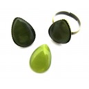 Cabochon sticla cat eye lacrima verde olive 18*13mm