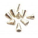 CA66 - Capacele conice argintiu antic 11.5*9mm
