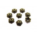 CA70 - Capacele floare bronz antic 10mm 