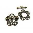 IT45 - Inchizatoare toggle floare bronz antic 26mm