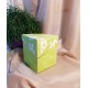 UNICAT - XCER23 - Vas decorativ cu capac verde si flori albe 15*12.5cm