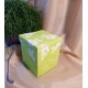 UNICAT - XCER23 - Vas decorativ cu capac verde si flori albe 15*12.5cm