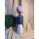 UNICAT - XCER56 - Suport lumanare ceramica bleumarin si bej 31*15*10cm