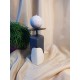 UNICAT - XCER25 - Suport lumanare ceramica bleumarin si bej 22.5*15*10cm