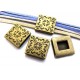 DISPONIBIL 2 SETURI - DI203 - (9 buc.) Distantier slide patrat bronz antic 18mm