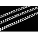 LA17 - (1 metru) Lant argintiu 5*4*1mm - zale rasucite plate