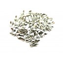 ILB08 - (10 buc.) Inchizatoare conector lant cu bile argintiu inchis 9*3mm - set 10 buc.