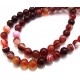 PSE31 - Striped agate rosu visiniu sfere 8mm