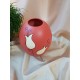 UNICAT - XCER30 - Vaza ceramica rosu indian cu lalele 23*16*6.5cm