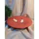 UNICAT - XCER31 - Platou centro ceramica rosu indian cu lalele 37*7cm