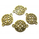 CO275 - Conector floare bronz antic 24*17.5mm