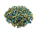STR3.4-3.5mm - (10 buc.) Strasuri conice cristale albastru turcoaz 3.4-3.5mm 