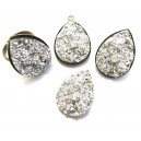 CRS25 - Cabochon rasina lacrima argintie 25*18mm